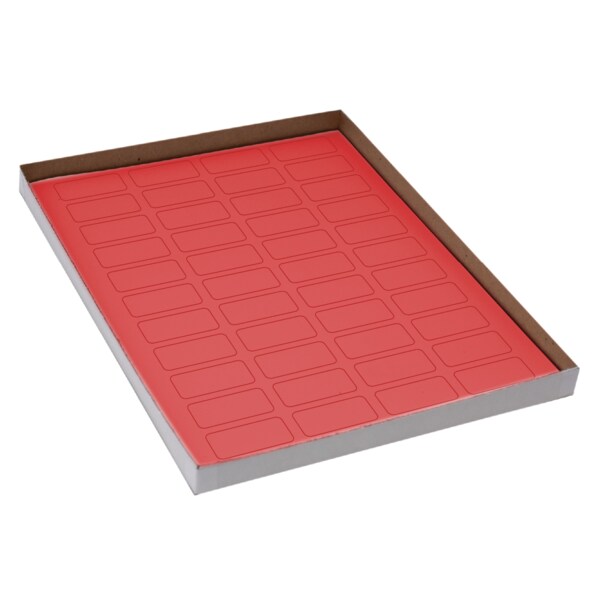 Patient Charge Laser Sheet - 44 labels/sheet 13/16" x 1-7/10" Red